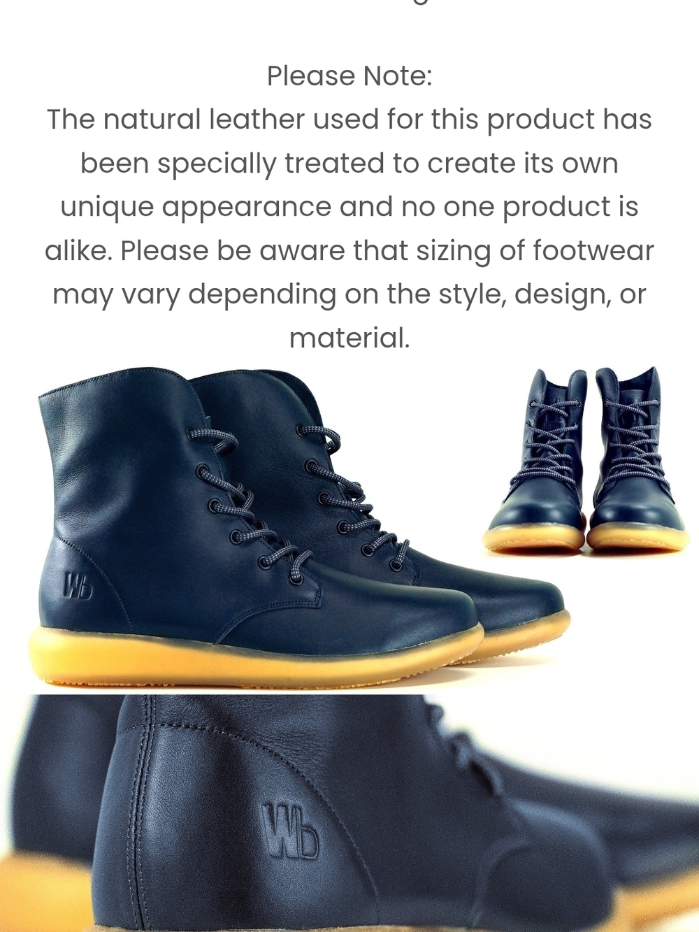 WORLD Boots Larries Navy Size 7